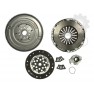 Clutch kit with dual mass flywheel and pneumatic bearing