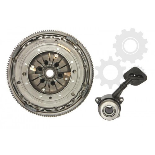 Clutch kit with dual mass flywheel and pneumatic bearing