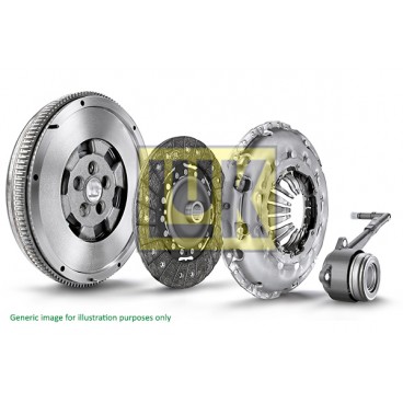 Clutch kit with dual mass flywheel and pneumatic bearing