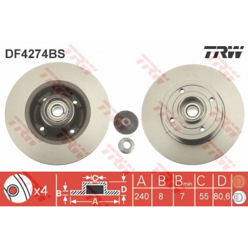 Brake disk with bearing