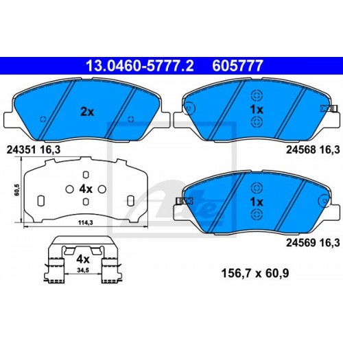 Set placute frana