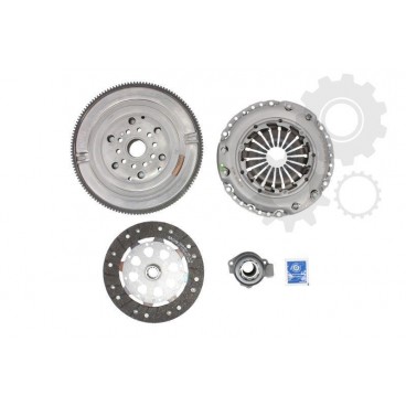 Clutch kit with dual mass flywheel and pneumatic bearing