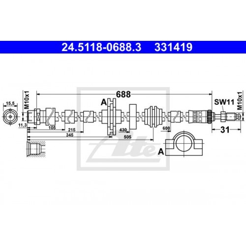 Furtun elastic frana