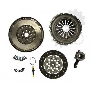 Clutch kit with dual mass flywheel and pneumatic bearing