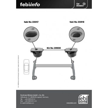 Rear suspension beam repair kit