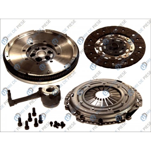 Clutch kit with dual mass flywheel and pneumatic bearing